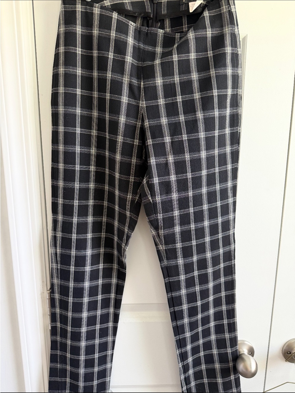 WomansBlack and Gray Plaid Dress Pants